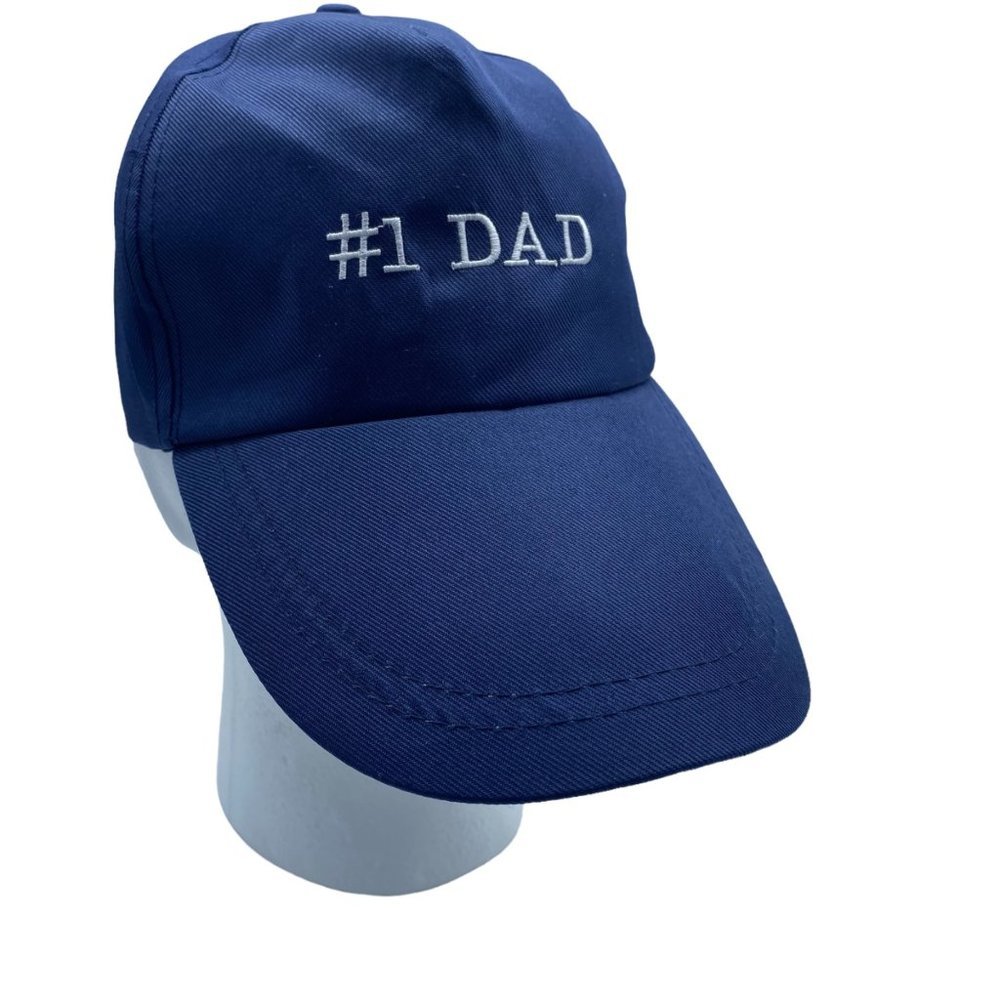 #1 Dad Father's Day Men Blue Adjustable Lightweight Baseball Cap Hat